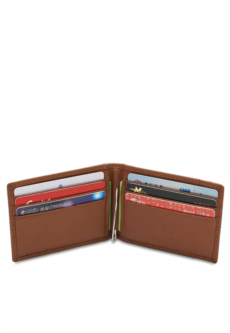 Men's Genuine Leather RFID Blocking Money Clip Wallet