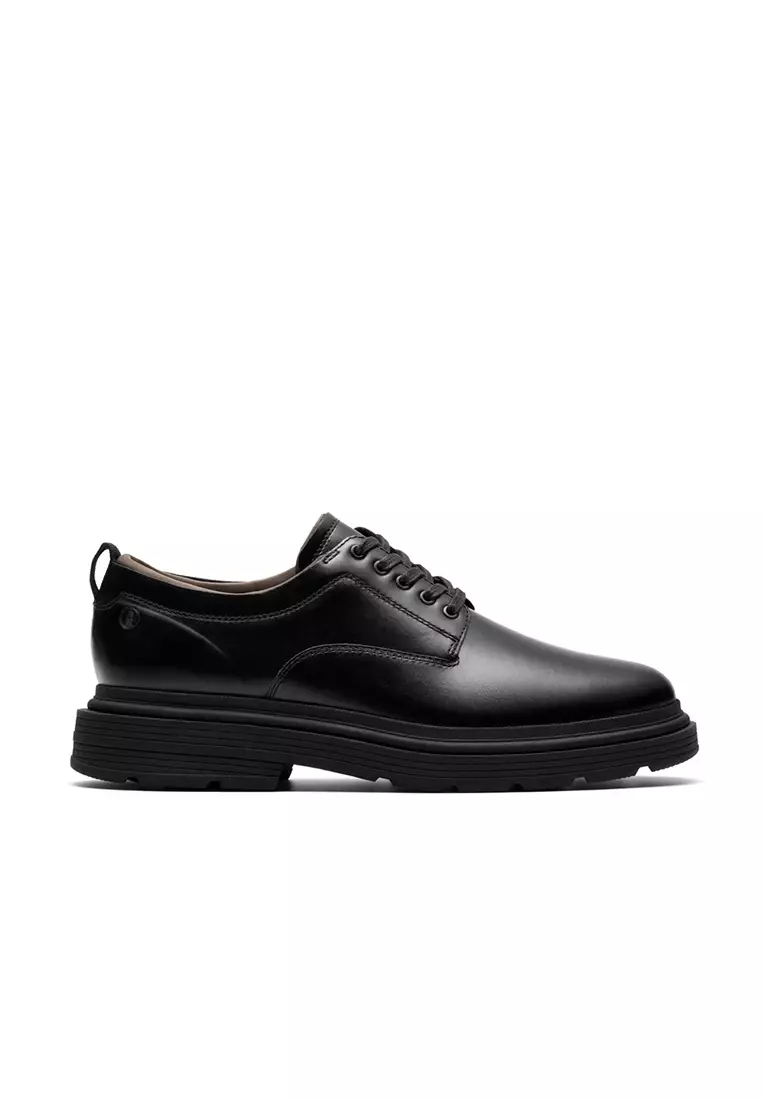 Mens Badbury Lace Derby Shoes - Black Leather