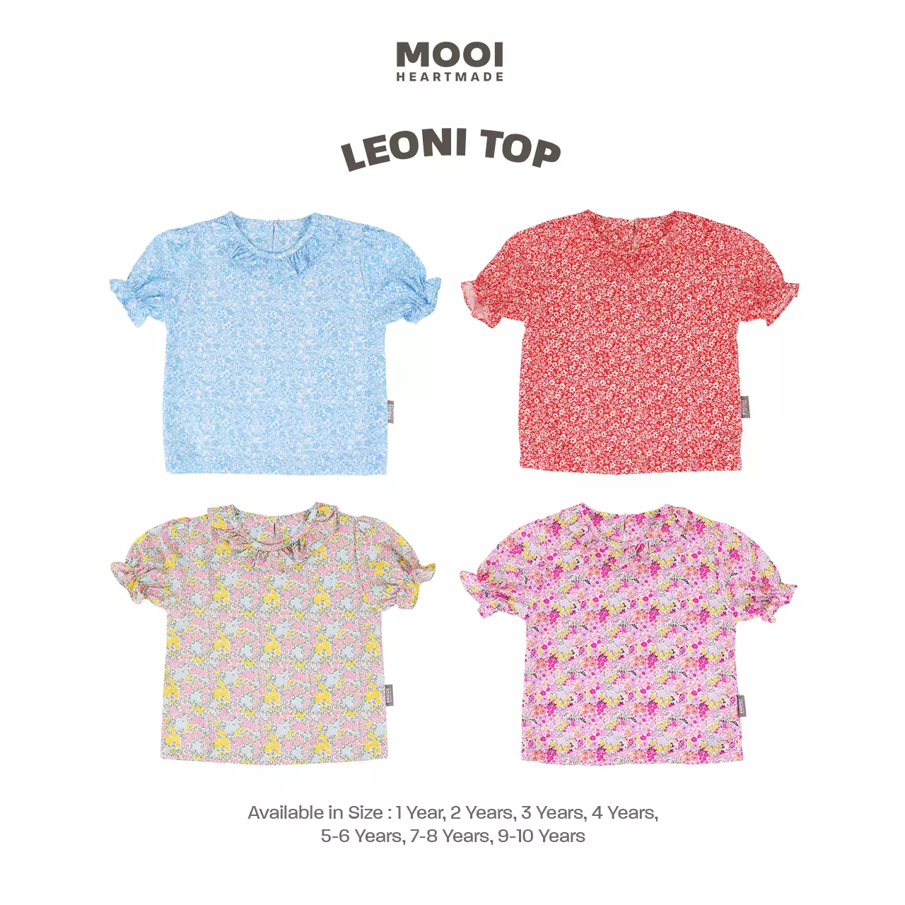 Mooi Atasan Anak Perempuan Leoni Top - Red Cherry