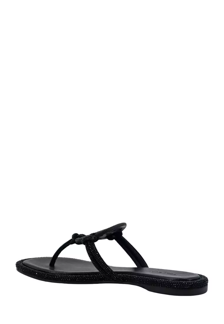 Tory burch discount black flat sandals