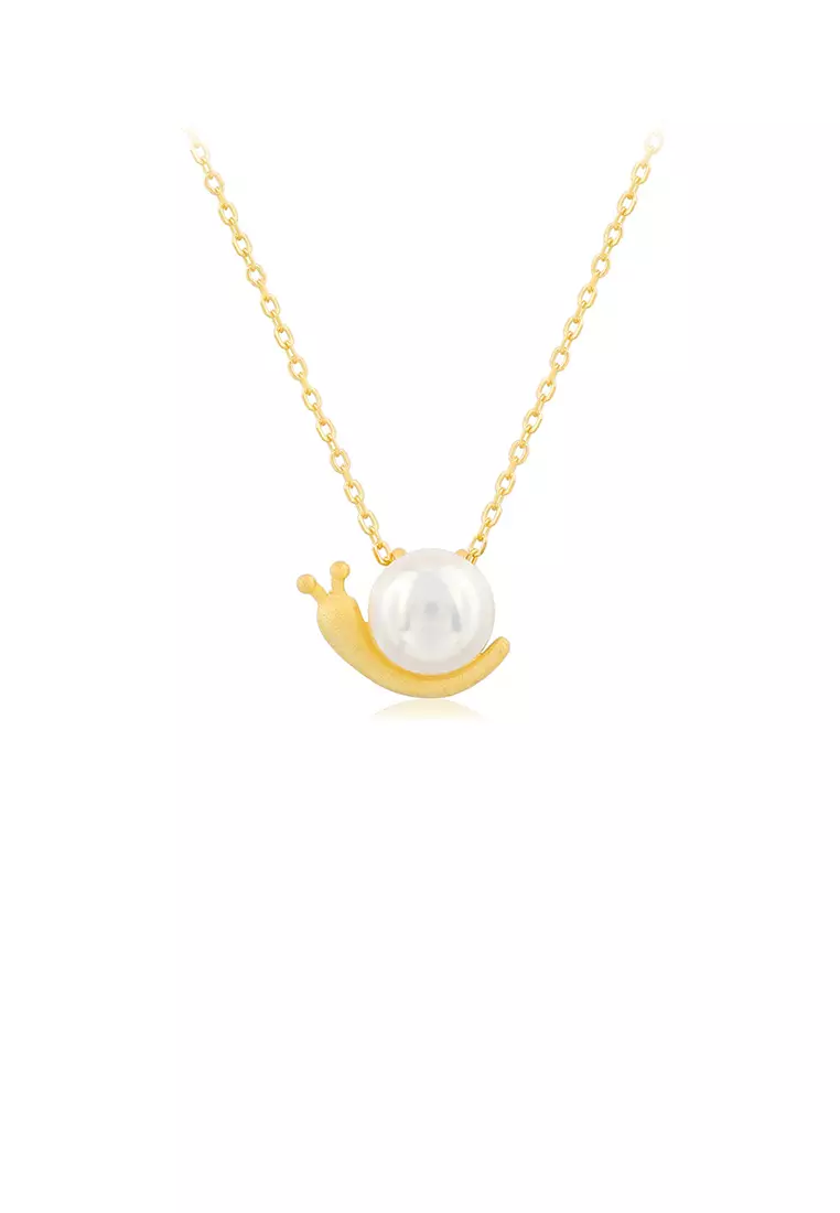 Buy Glamorousky 925 Sterling Silver Plated Gold Simple Cute Snail