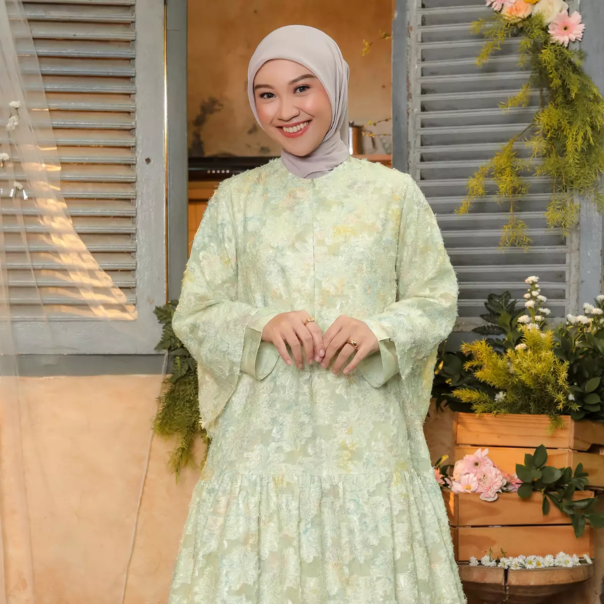 [Raya Collection] ZM Zaskia Mecca - Rilue Lime - Gamis Wanita - Primadona Series Edisi Lilya Senja