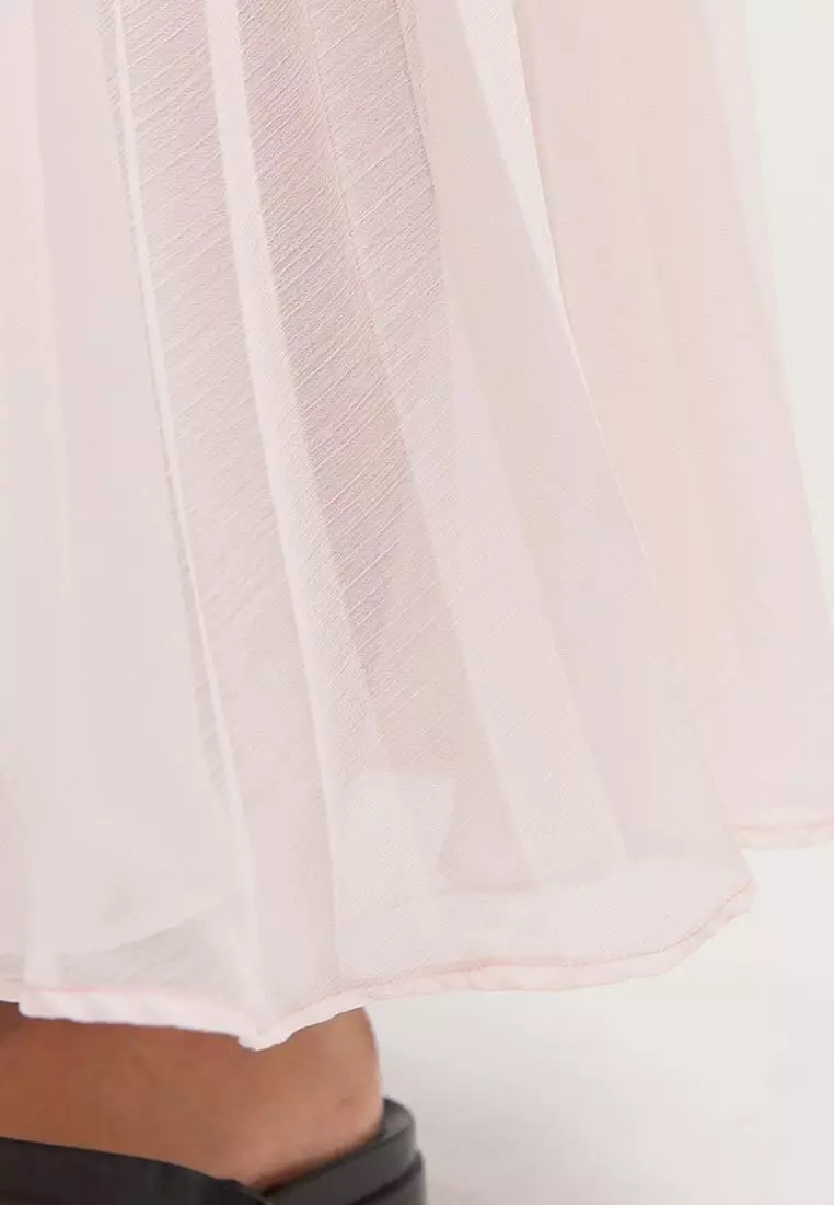 Sheer Pleated Skirt