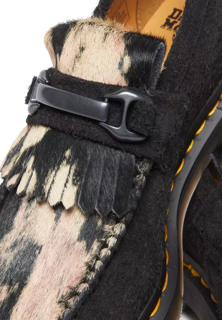 Adrian Snaffle Suede & Hair-On Black Loafers Women