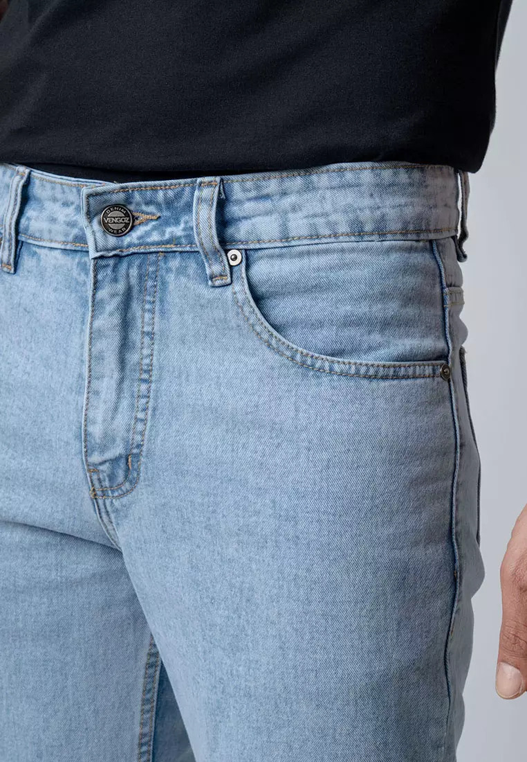 Straight Slim Fit Premium Jeans - Light Indigo