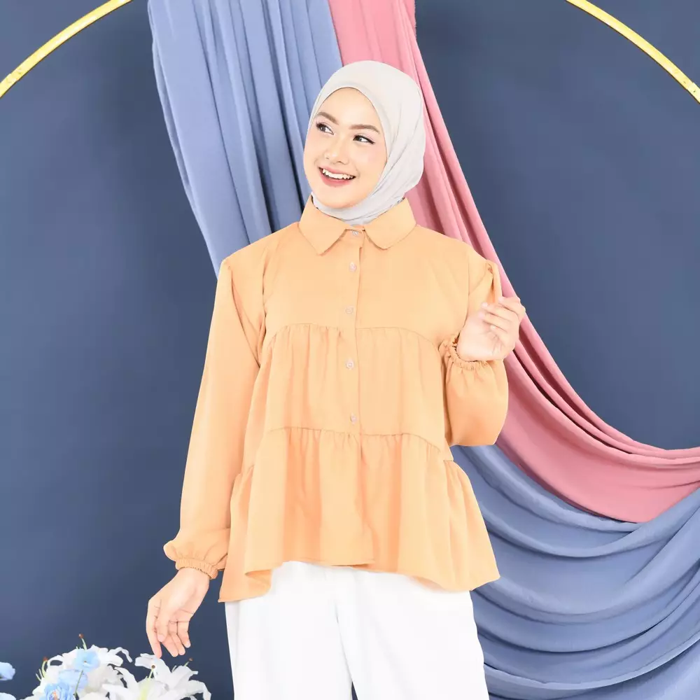 Enjely Kemeja Umpak - Biscuit M19667 R26S3