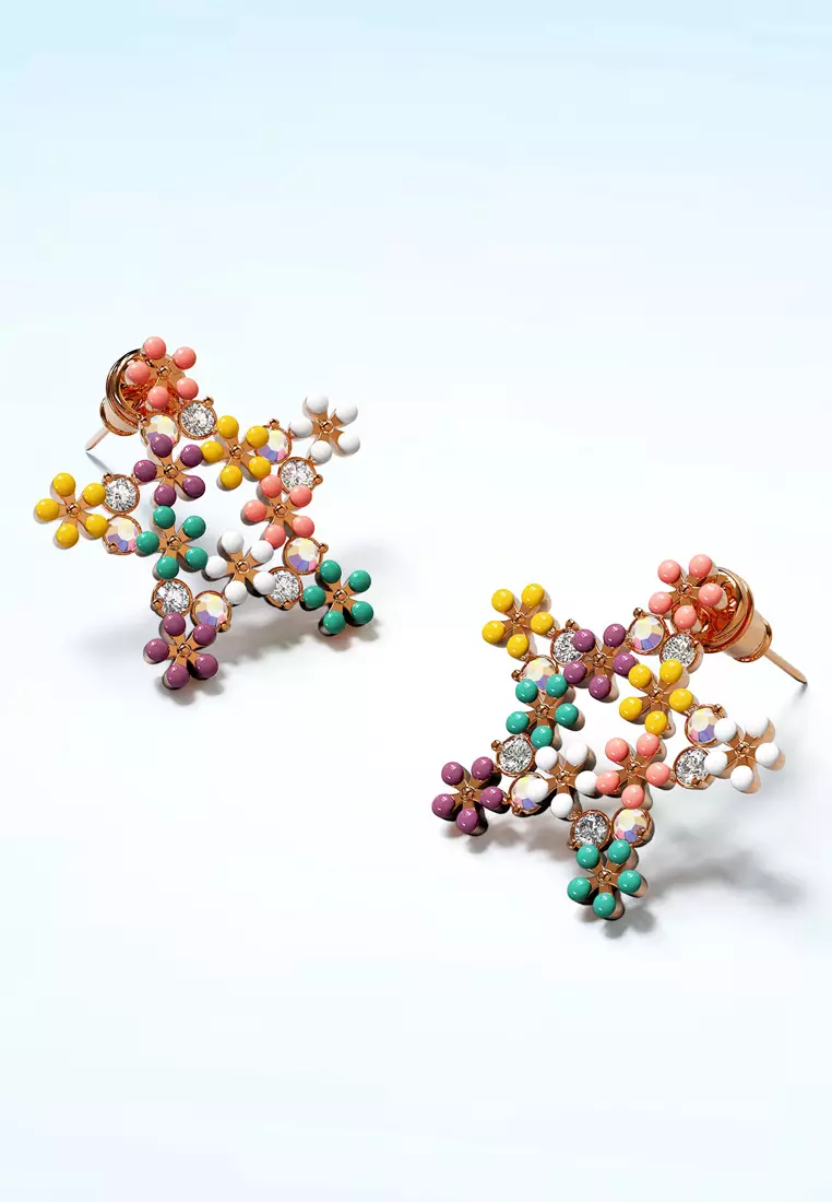 Star Flower Stud Earrings
