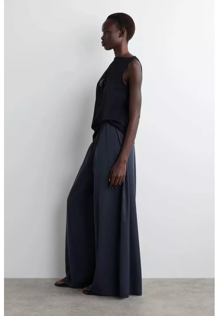 TWILL PALAZZO TROUSERS