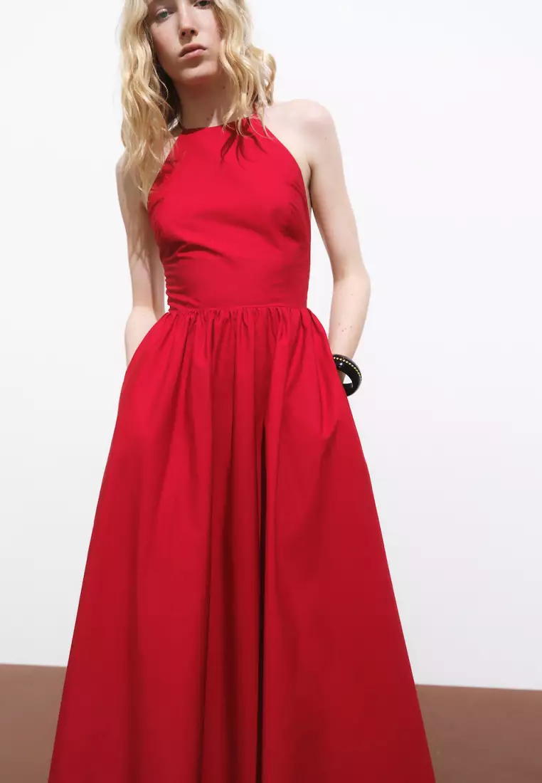 Halter Dress With Crossed Back