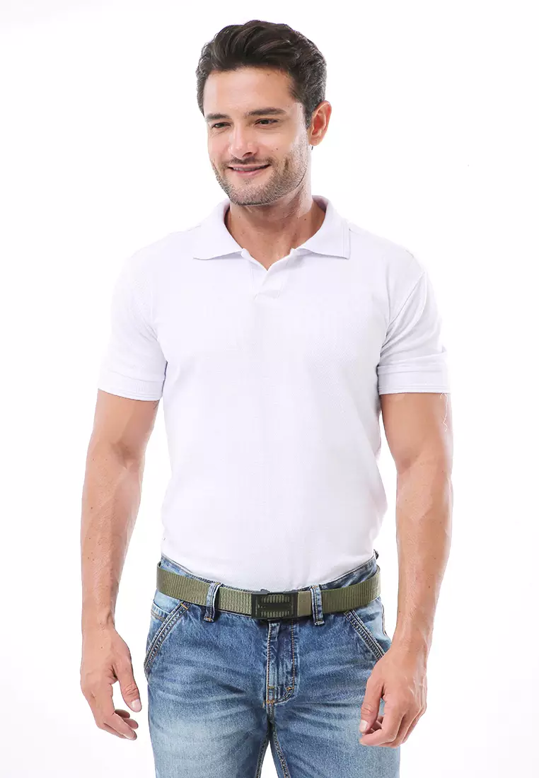 Ilo Aksesoris Fashion Pria Simple Design Ikat Pinggang Material Canvas ORIGINAL - Green