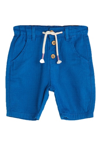 LC Waikiki blue Basic Elastic Waistband Baby Boy's Shorts 527B9KA5EE21E4GS_1