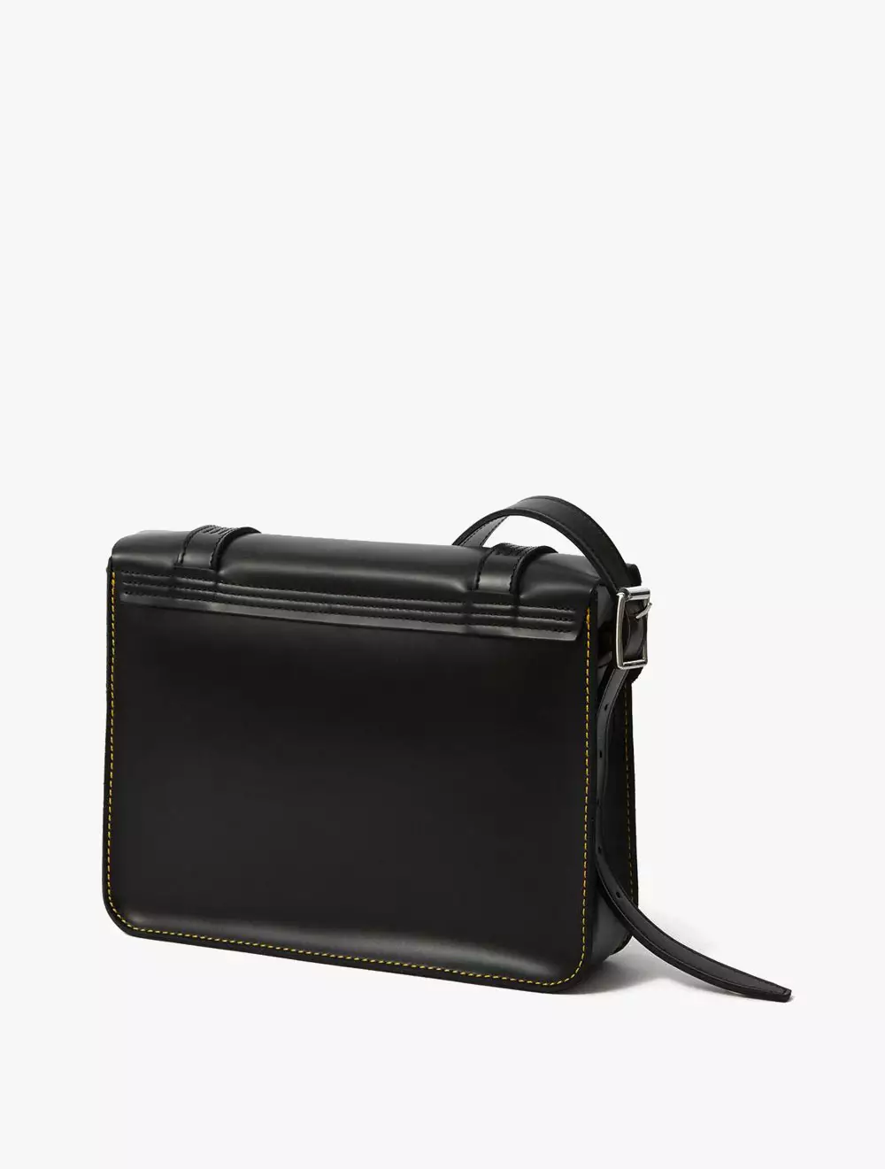 AB097001 - 11 inch Leather Messenger Bag - Black