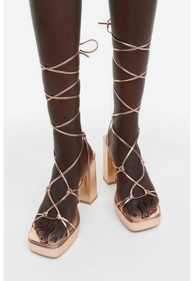 Block-heeled platform sandals