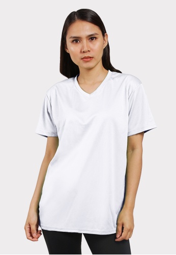 CROWN white V-Neck Drifit T-Shirt FB1C7AAECE5DCDGS_1