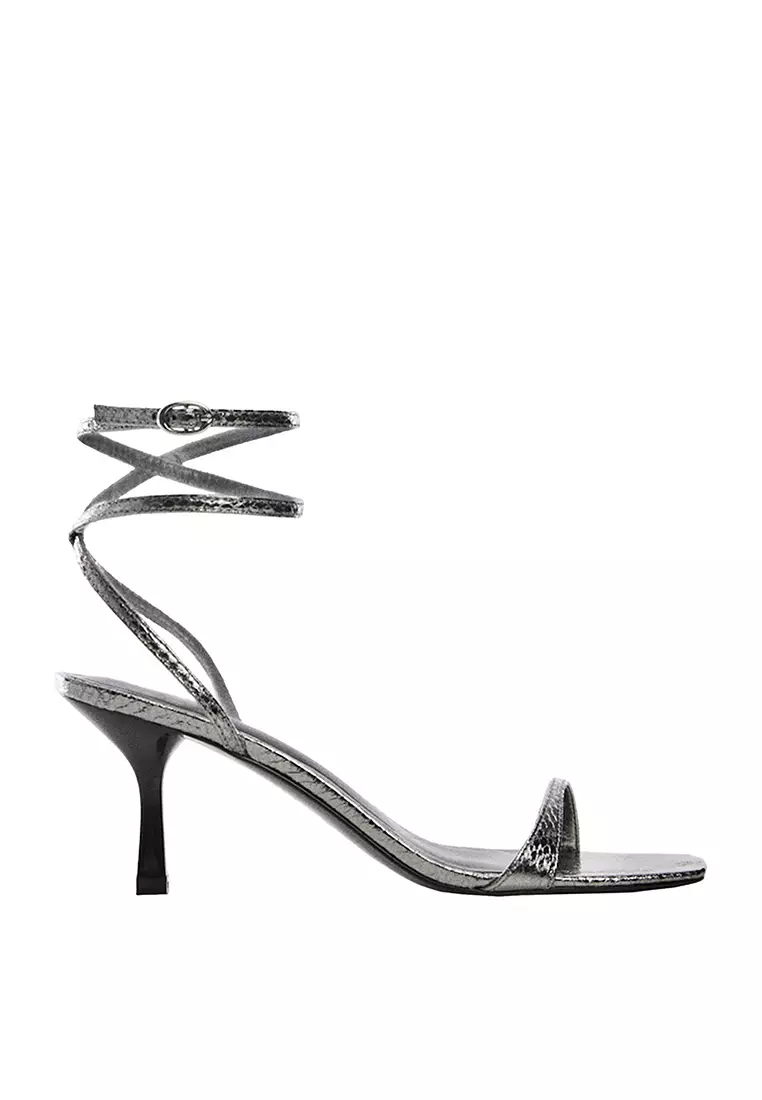 Discount on Mango  shoes - SKU: Metallic Straps Sandals