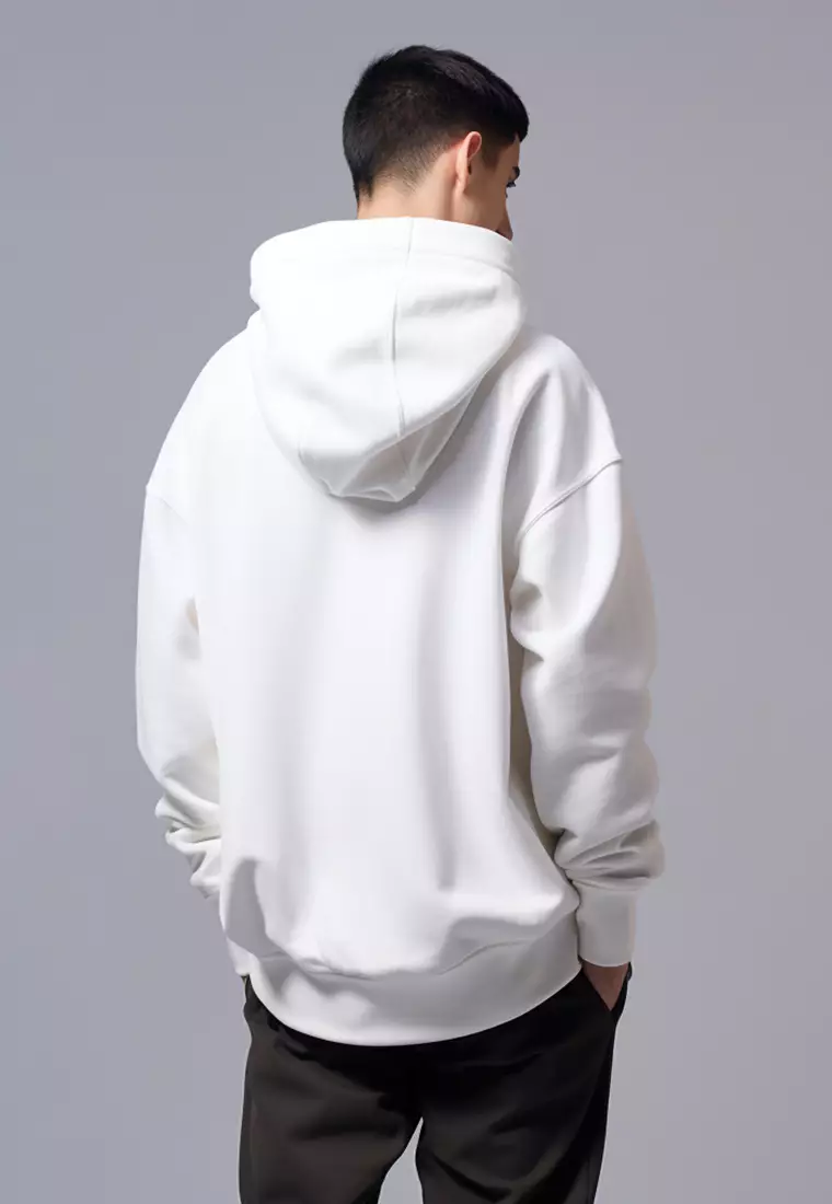 MOA82 Hoodies Premium ScubaLux Anti Kusut Waterproof "Dj Rock Futuristic" Putih