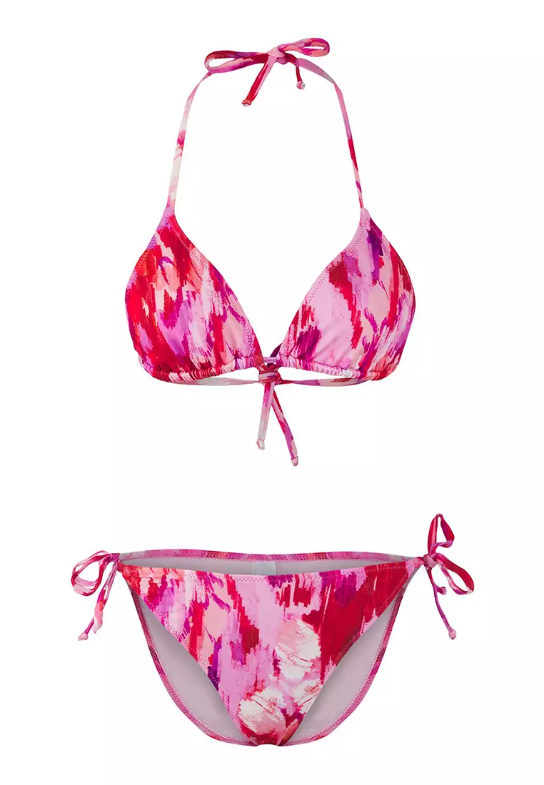 Abstract Patterned 3 Piece Set Bikini Set & Pareo TBESS25JS00002