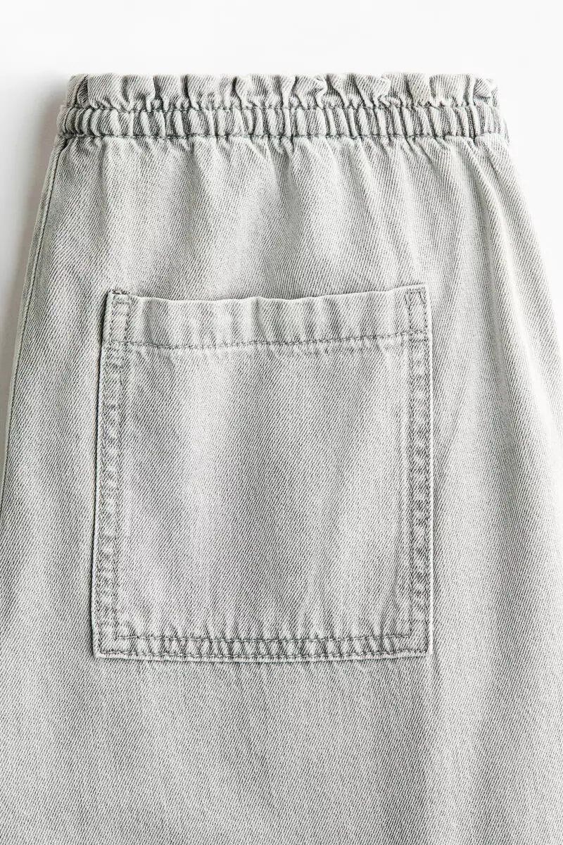Denim pull-on trousers