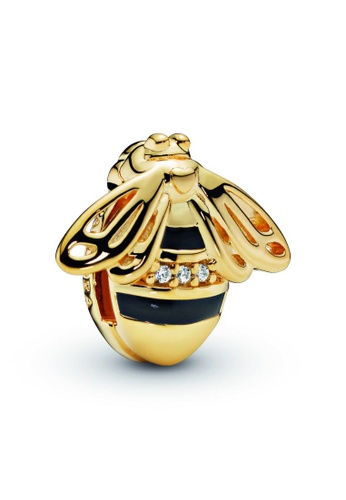 PANDORA silver and gold Pandora Reflexions 14K Gold-Plated Bee Clip Charm 0355CAC2B1A4DCGS_1