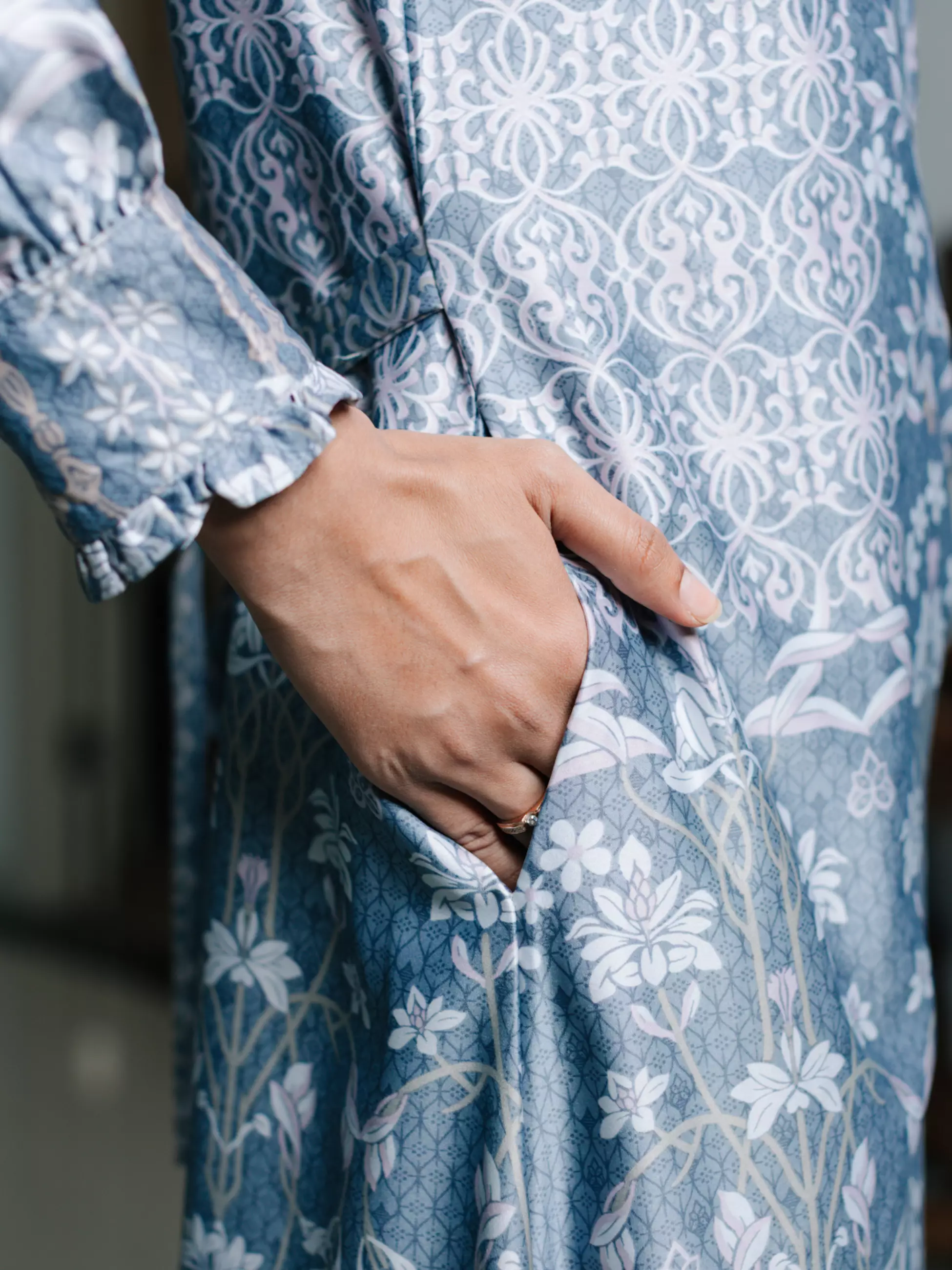 Ranaya Dusty Blue Gamis Wanita Dress