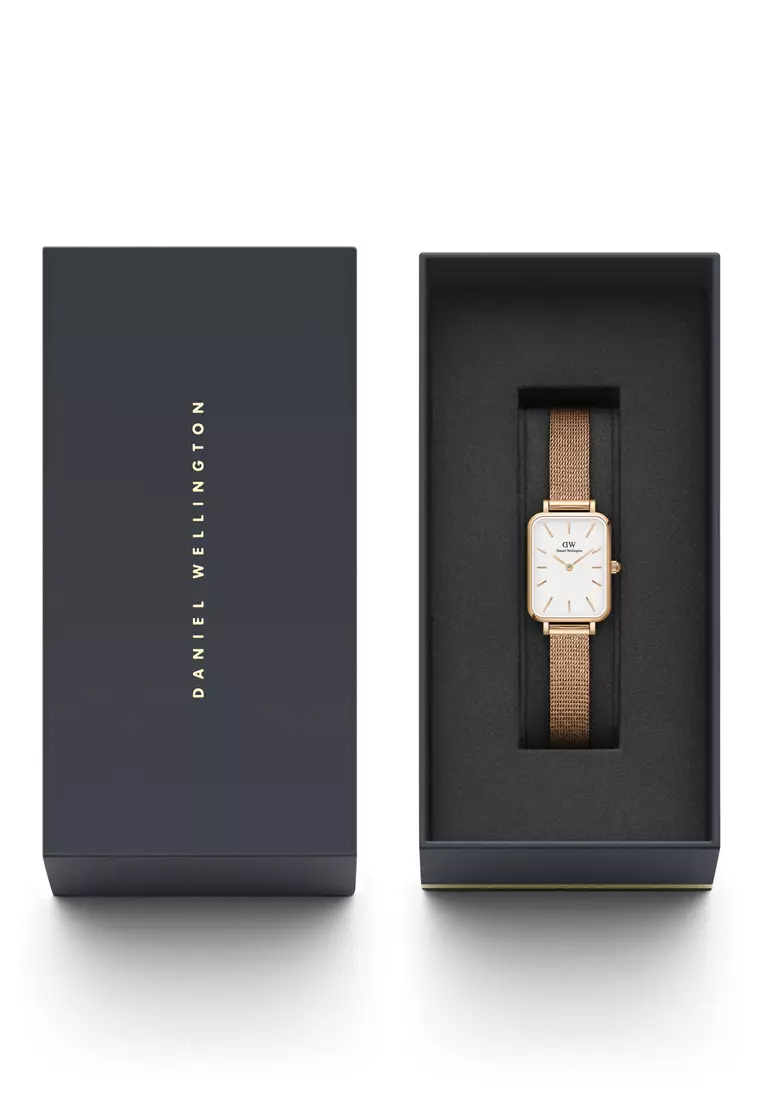 Quadro Melrose 20x27mm Rose Gold Watch White dial Mesh strap Rose Gold Female watch Ladies watch Watch for women DW