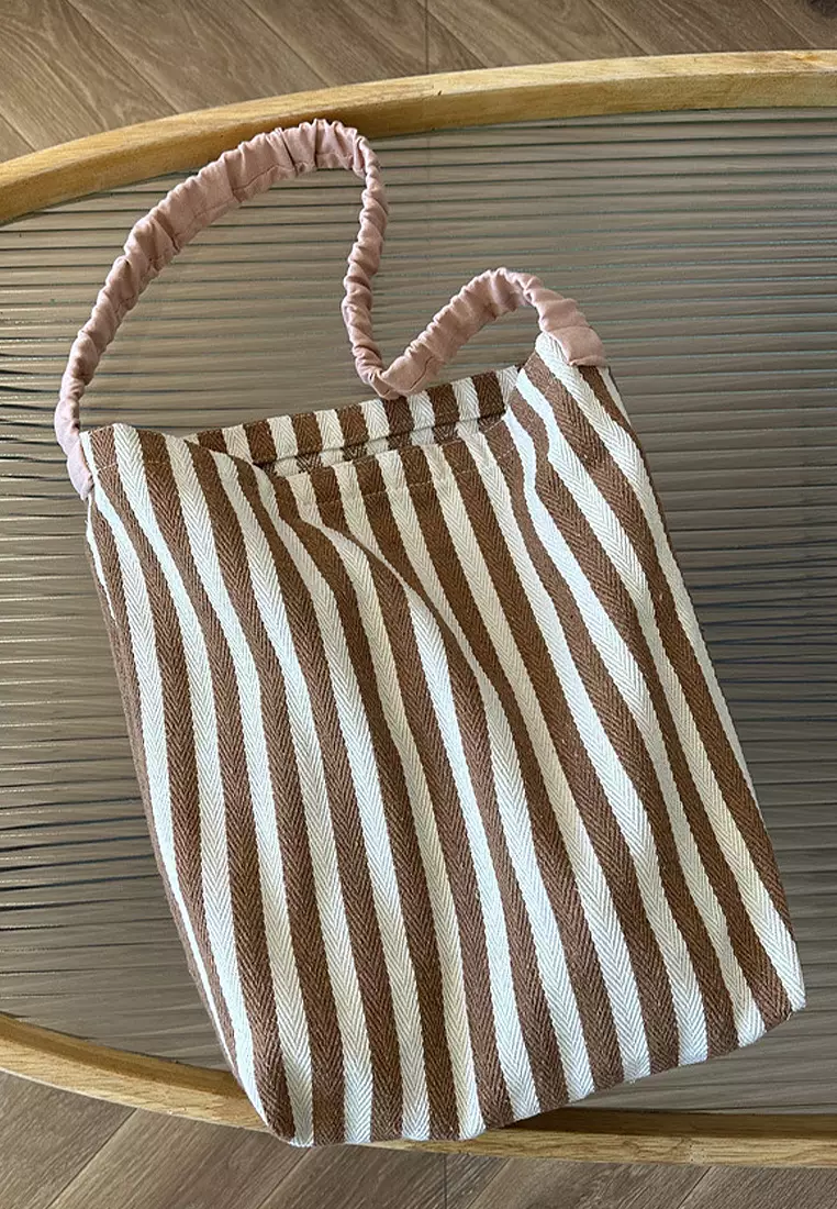 Buy Sunnydaysweety 2024 minimalist striped single shoulder Totes