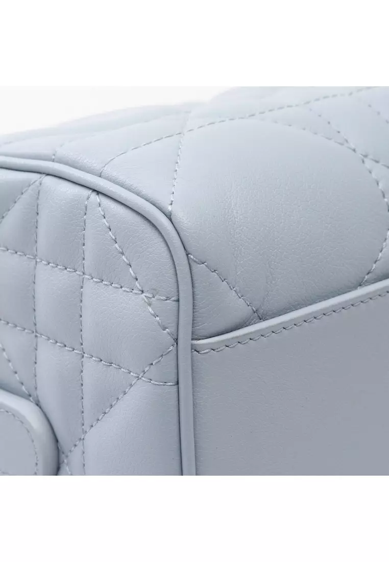 Pre-Loved Christian Dior groove 20 Macro Cannage Handbag leather Light blue 2WAY