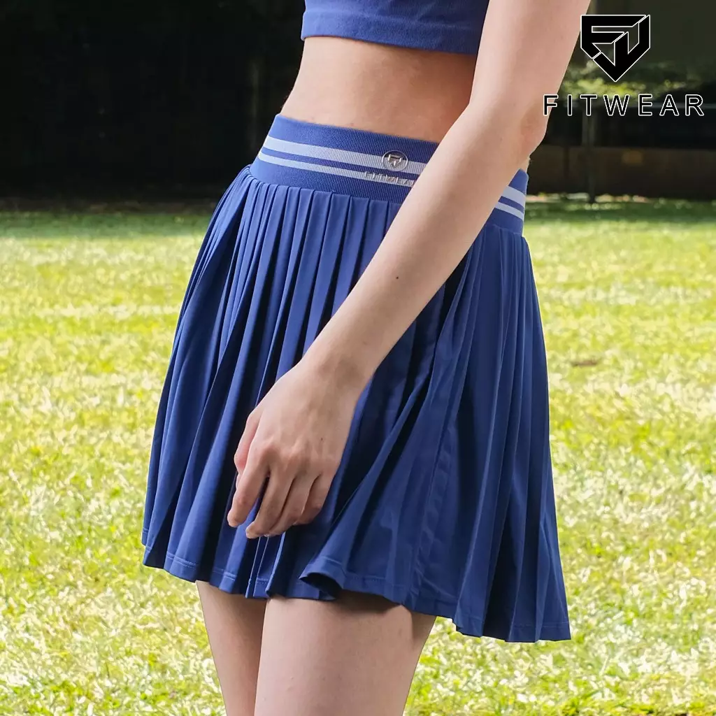Fitwear Rok + Inner Padel Wanita Olahraga XAVIERA MEDIUM PLEATS - ELECTRIC BLUE