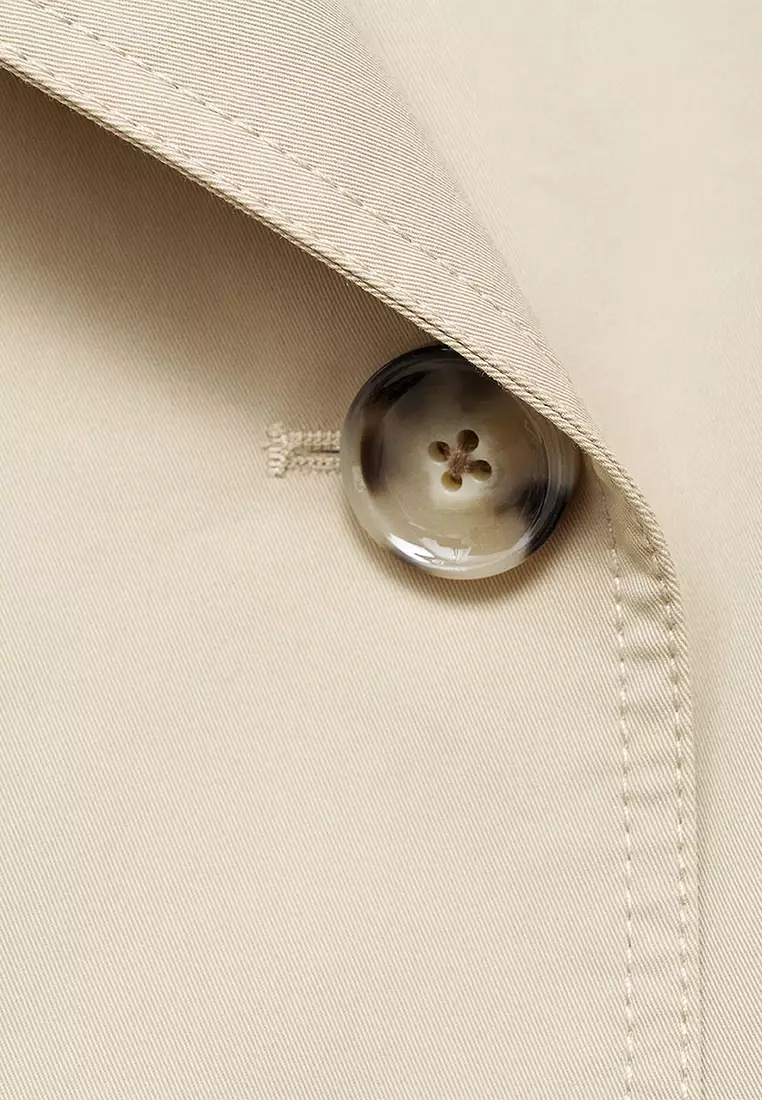 Double-Breasted Cropped Trench Coat