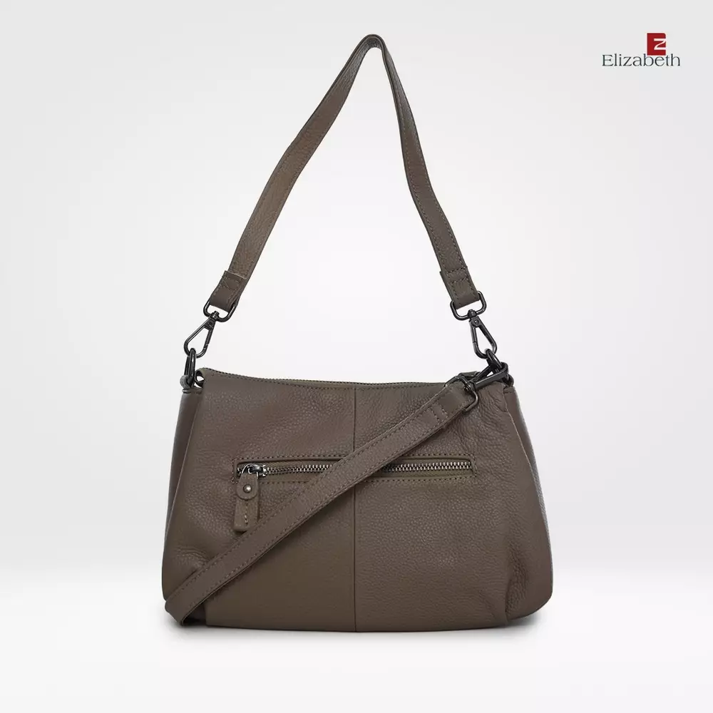 Tas Elizabeth Genuine Leather Shoulder Bag 0720-0481 Khaki