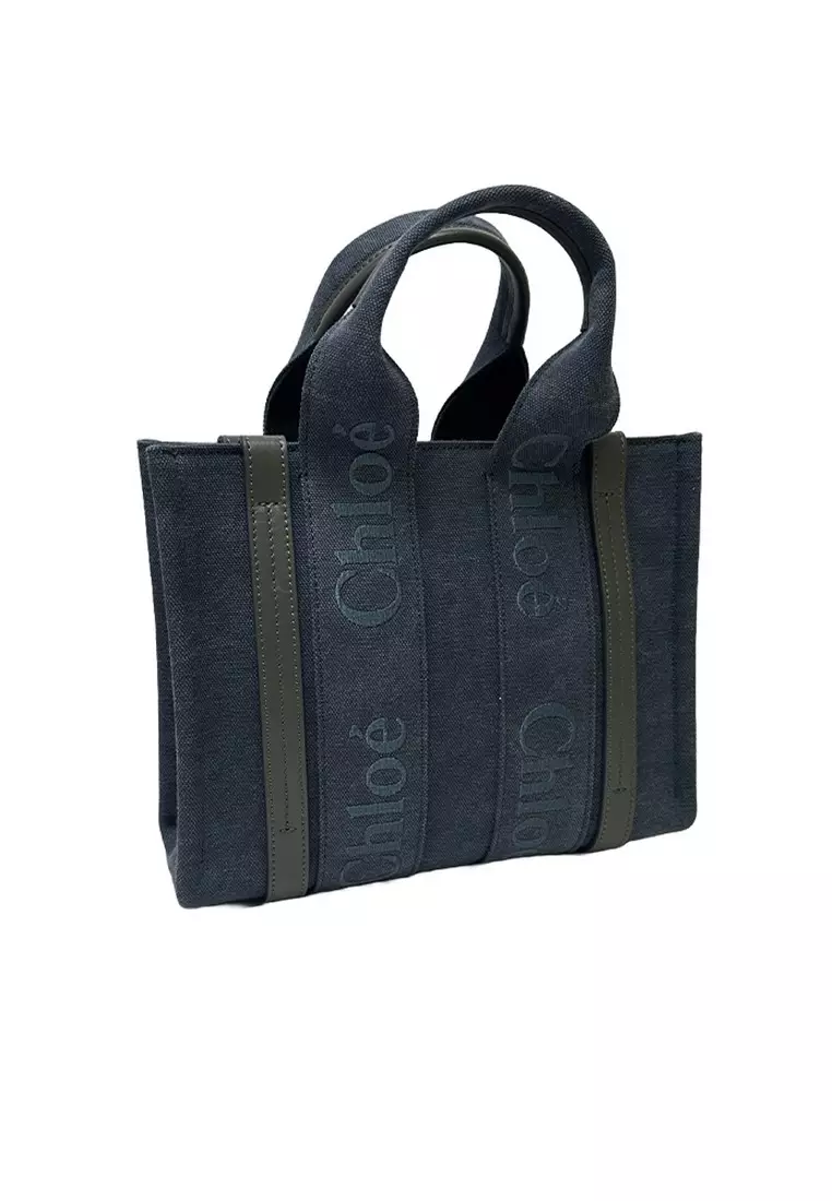 Small Woody Tote Bag in Dusky Blue