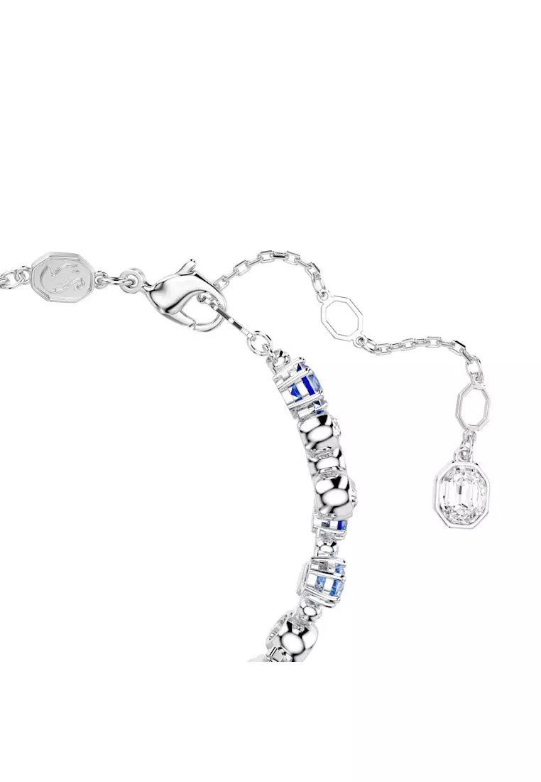 Constella bracelet, Mixed cuts, Blue, Rhodium plated