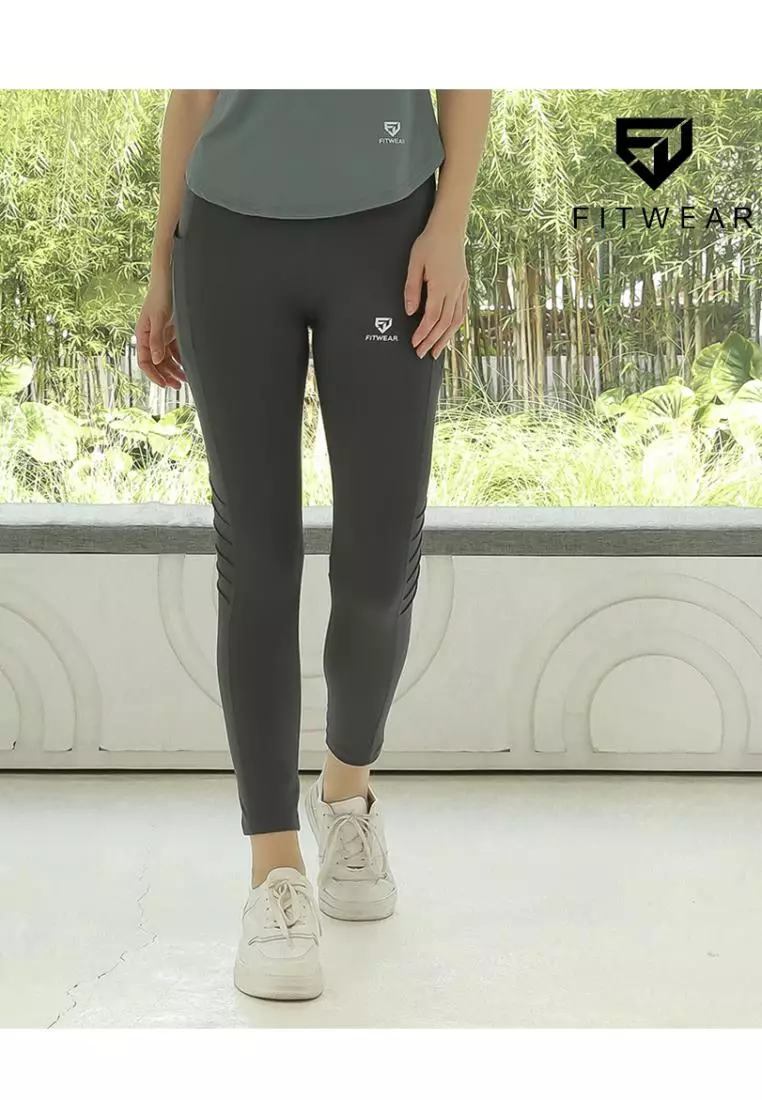 Fitwear - Legging Big Size Olahraga Wanita BELIA BIKER 4 POCKET - IRON GRAY