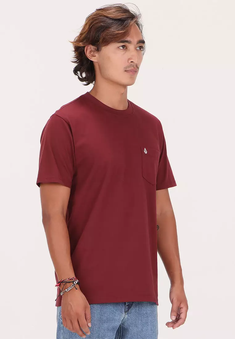 MSL SOLID POCKET SHORT SLEEVE TEE MERLOT