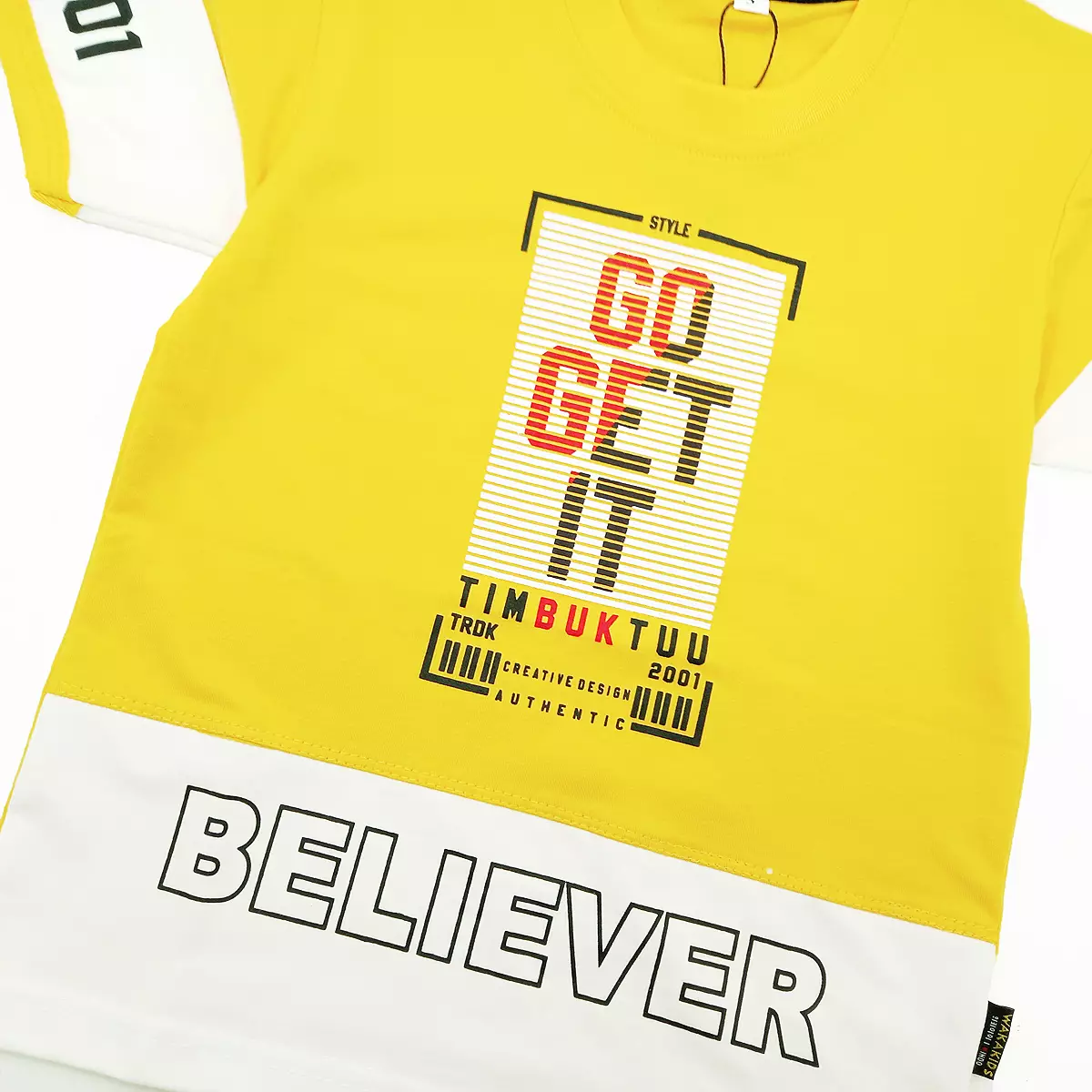 Wakakids Kaos Anak Laki Laki Atasan Baju Oblong Lengan Pendek Motif Go Get It 3956 Merah Wkats