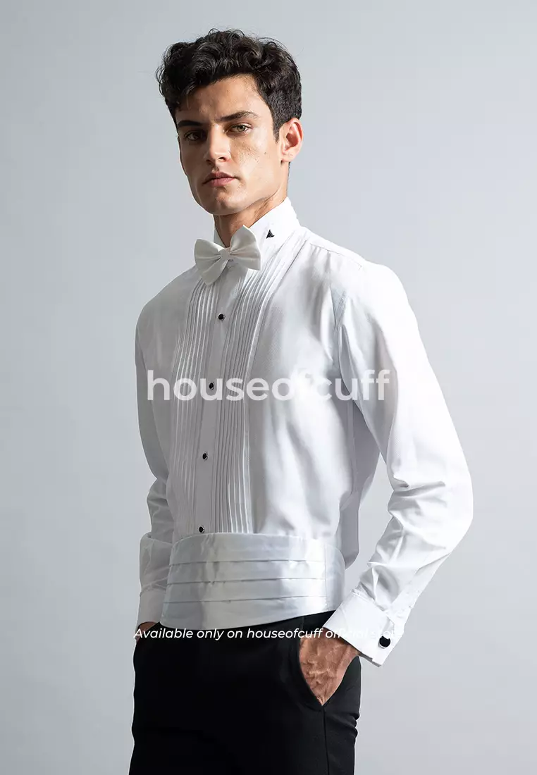 Suspender Gesper Belt Wedding Best Man Cummerbund Putih