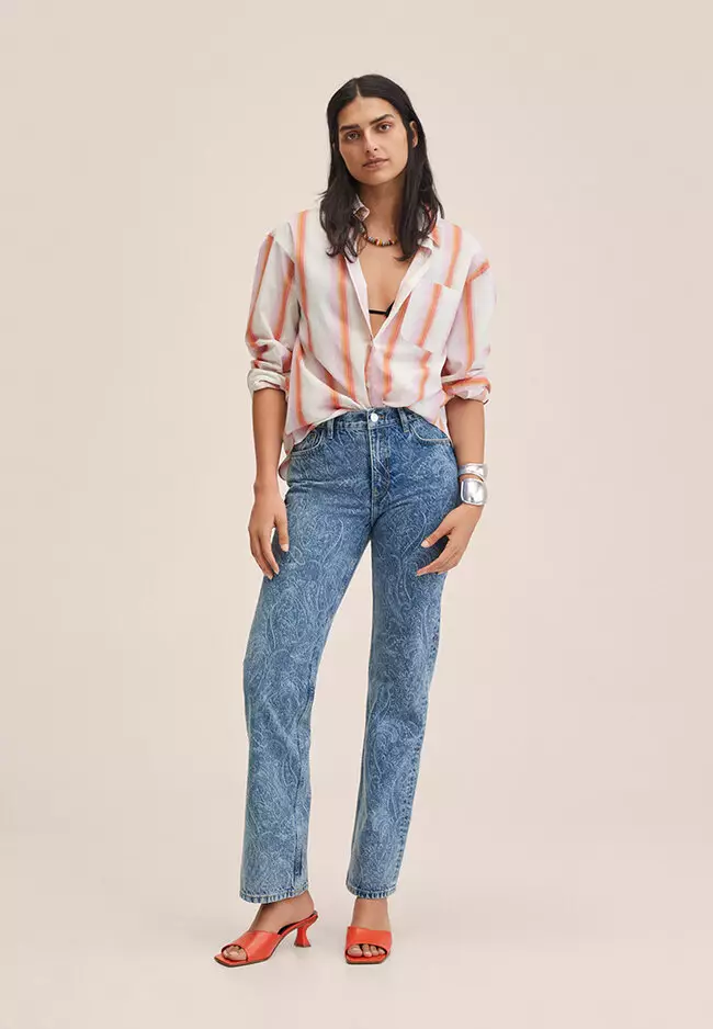 Mid-Rise Straight Jeans