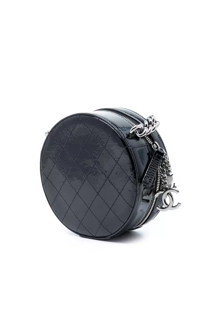 Pre-Loved Chanel Patent Round As Earth Bag