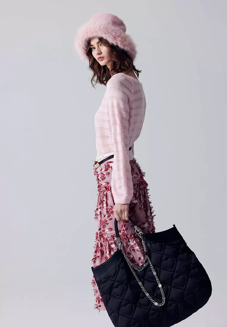 Long Sleeve Pink Knit Top