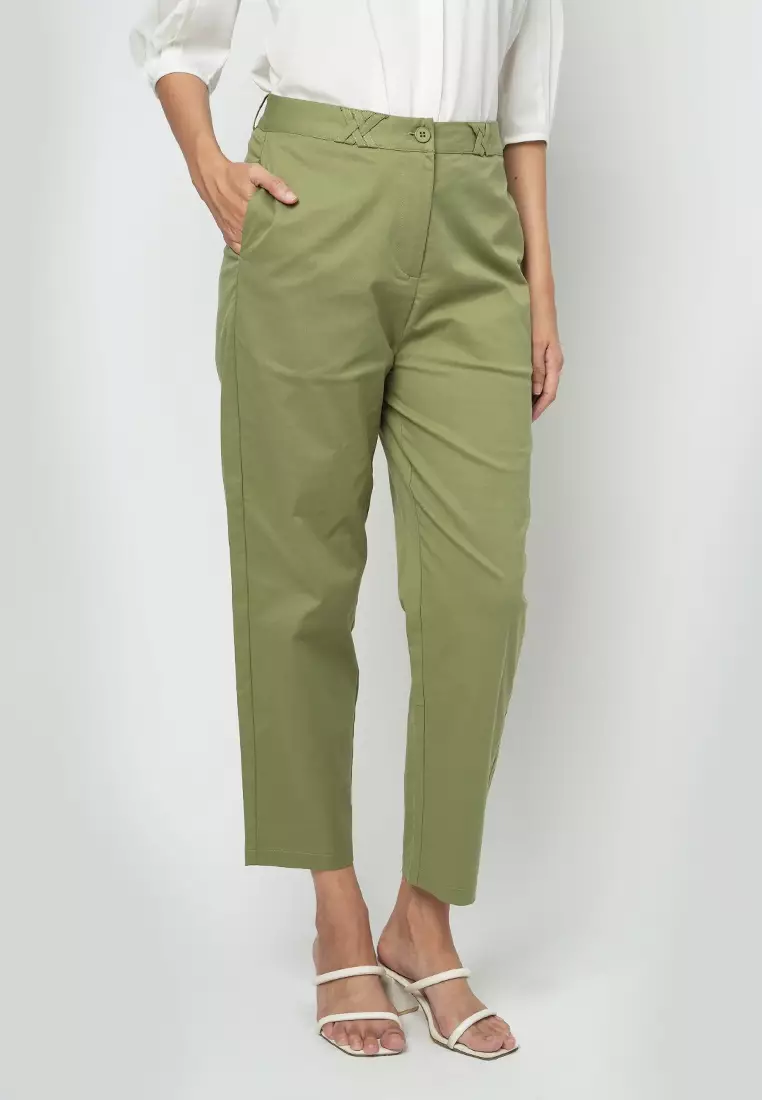 Kailee Relaxed Pants with Criss-Cross Waistband Detail