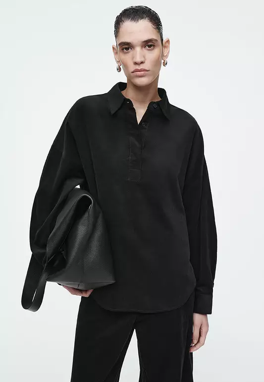 Corduroy Half-Placket Shirt