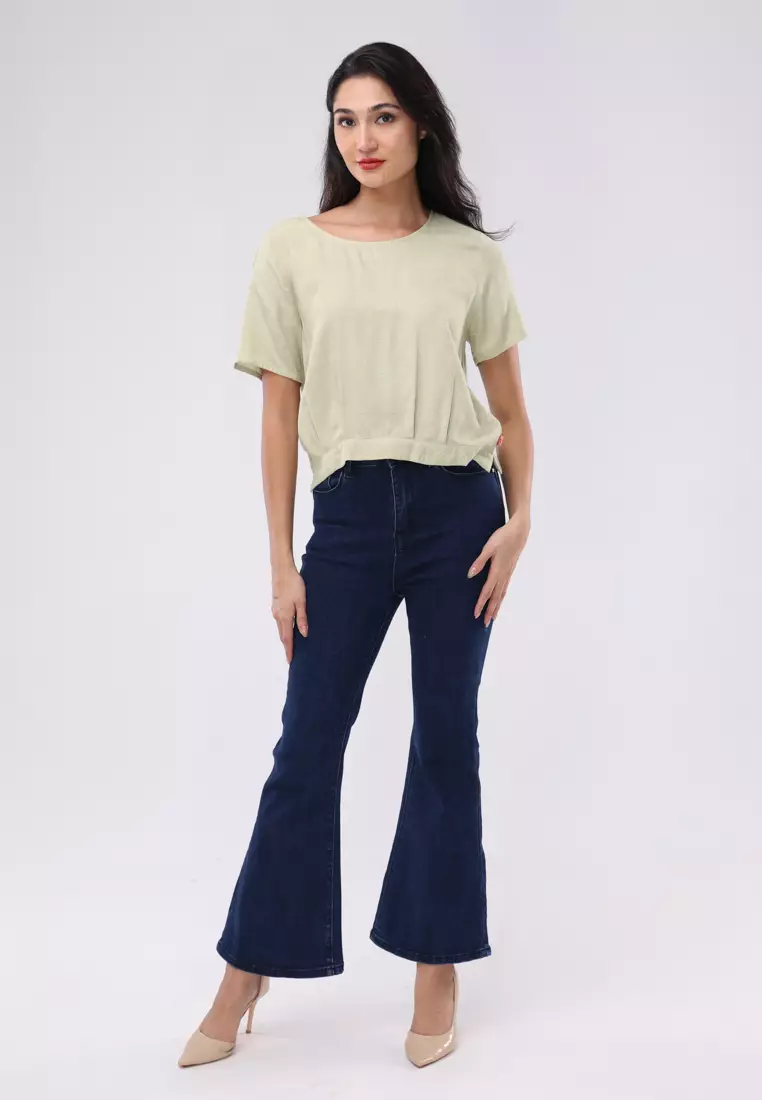Textured Wvn Short Sleeve Blouse