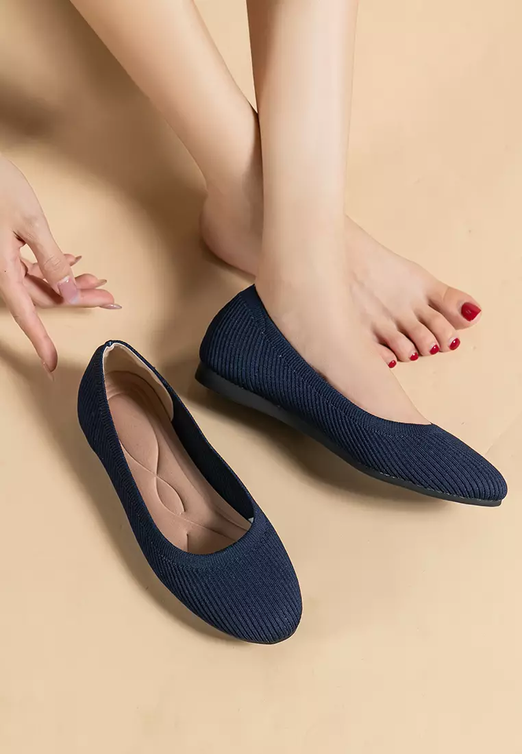 Round-toe Fly Knit‌ Flat Shoes TJ-Y2