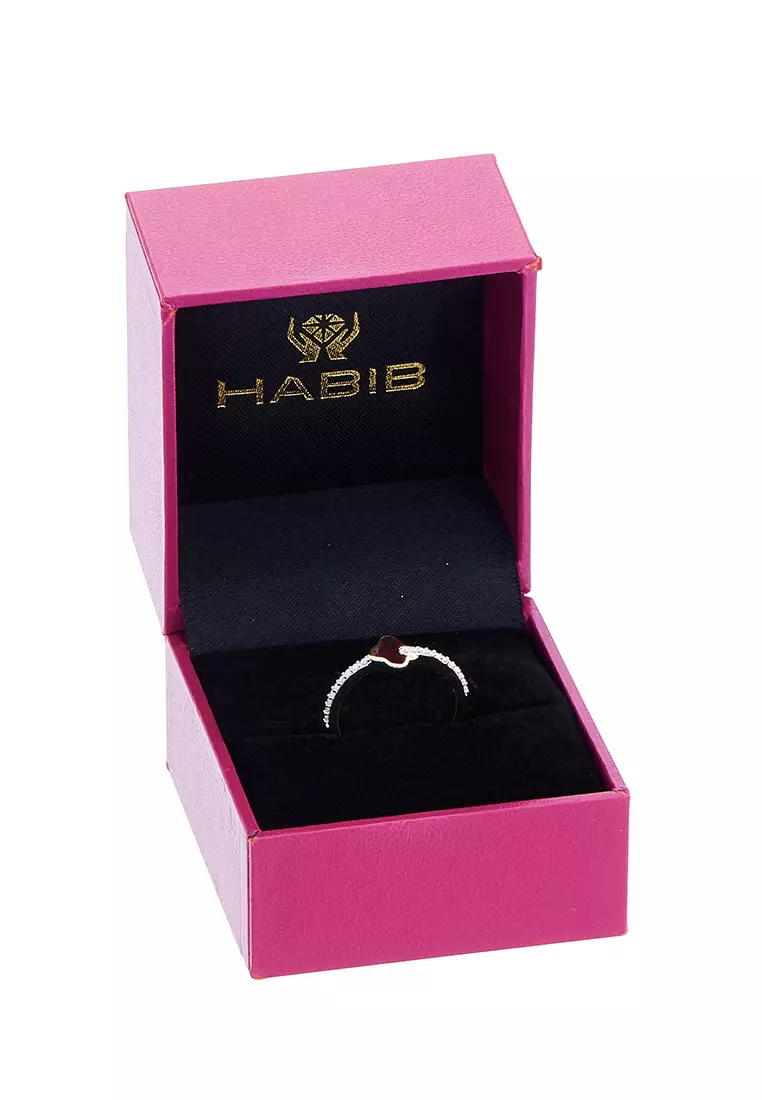 HABIB Clover Straight Band Diamond Ring in 375/9K Yellow Gold 265081022