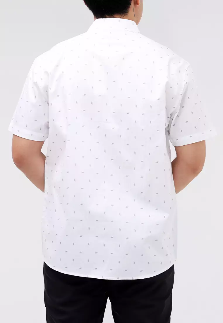 Woven Printed Poplin Short Sleeves Polo