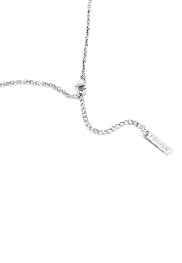 Police Crossed Silver Stainless Steel Necklace For Men PPEAGN0032402