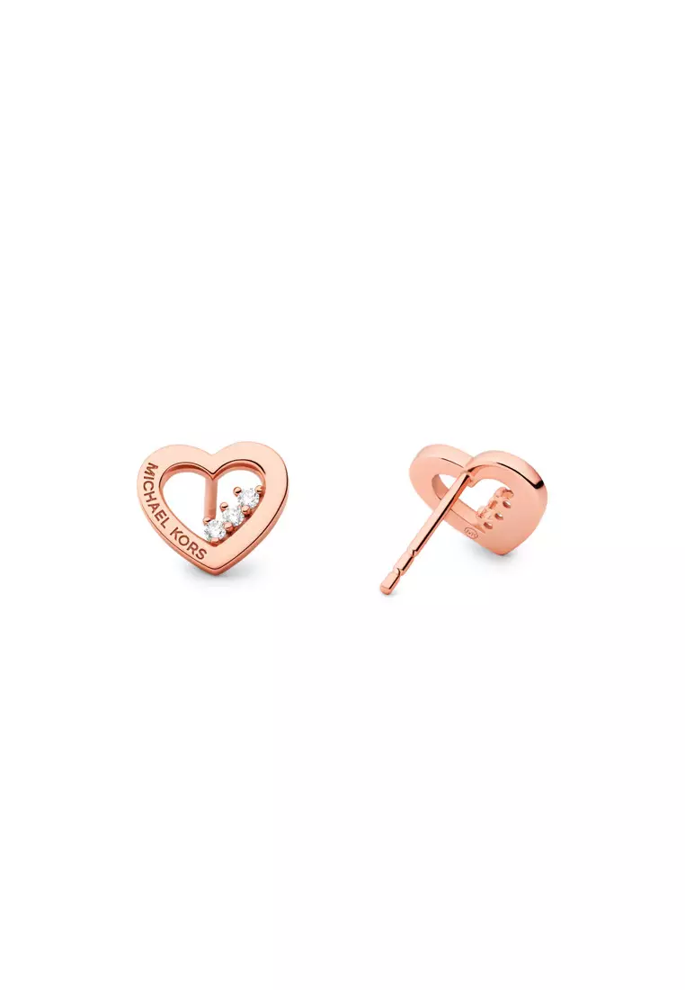 Michael kors sterling rose gold pave stud earrings outlet