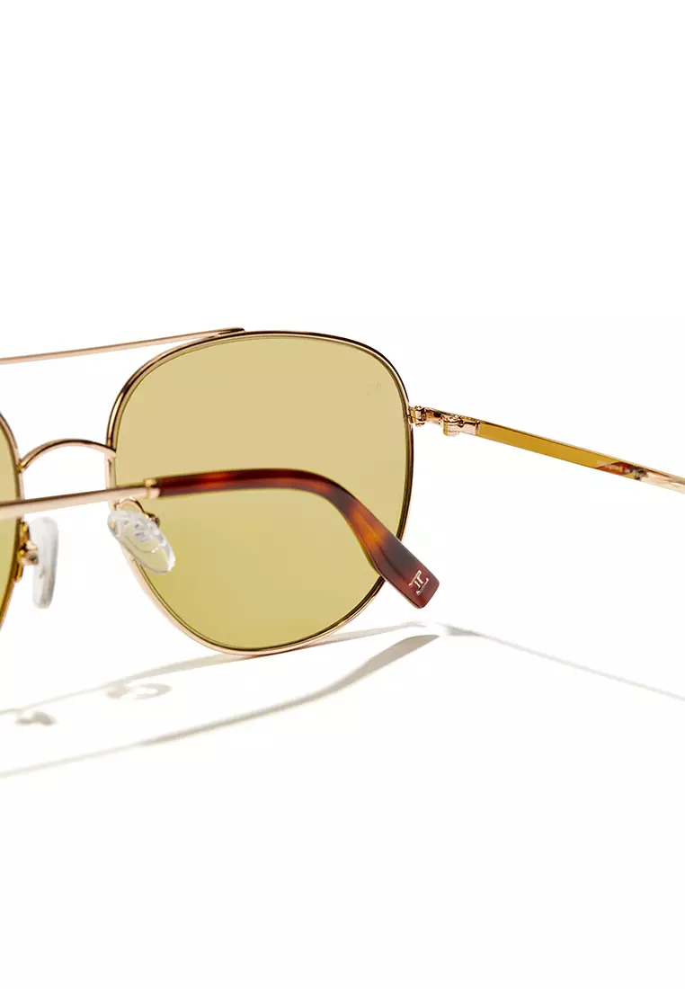 HAWKERS Light Gold Matcha Swag Sunglasses For Men And Women, Unisex. Official Product Designed In Spain