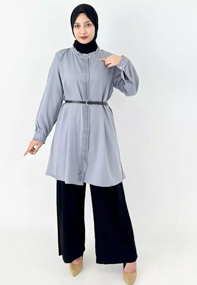 Alia Tunik (Atasan Muslim Wanita) Abu-Abu
