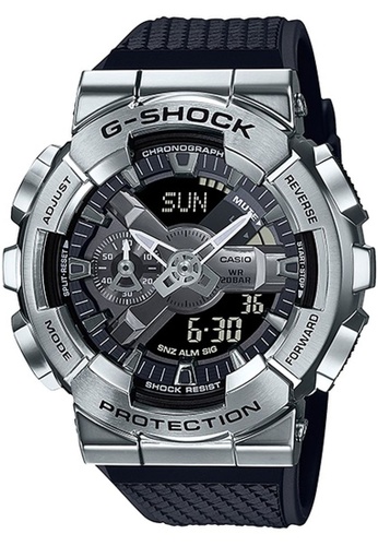 G-SHOCK black and silver CASIO G-SHOCK METAL GM-110-1A EA499AC4FDFC9CGS_1